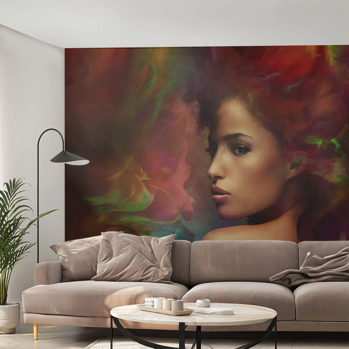 Fototapeta Samolepicí Deluxe Sticker - Krásnější než duha, jemnější než mlha - Žena, ženská tvář, Tělo - 250x175 cm