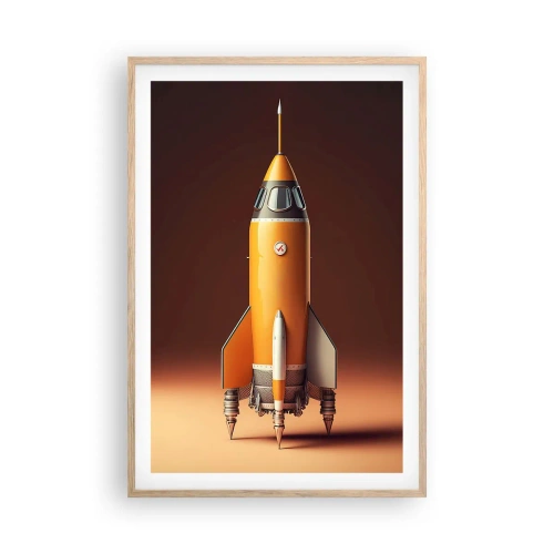 Plakát v rámu světlý dub - Začíná to snem - 61x91 cm