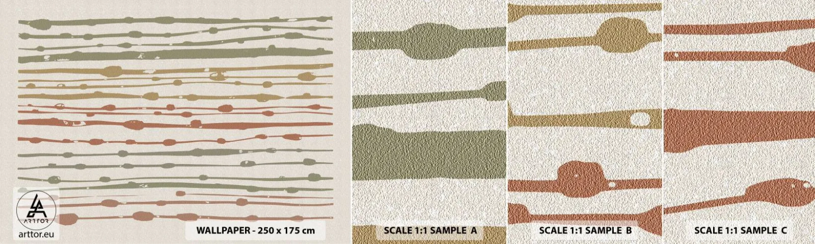 Fototapeta Vzorek Standard Eco - Hudební záznam barev - Minimalismus, Pastel, Kus - 100x30 cm