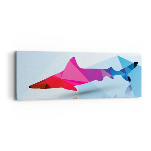 Obraz na plátně - Žralok v krystalickém prostoru - 90x30 cm