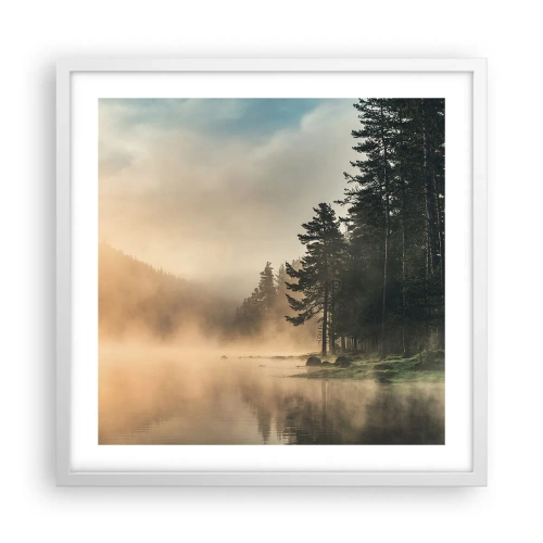 Plakát v bílém rámu - Zrození dne - 50x50 cm