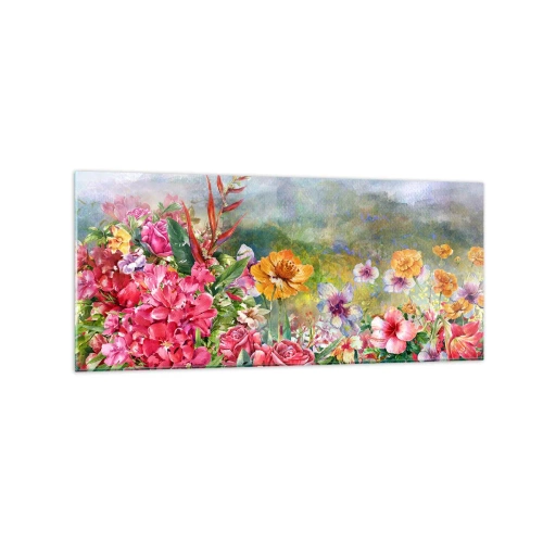 Obraz na skle - Zahrada, která se zbláznila - 120x50 cm