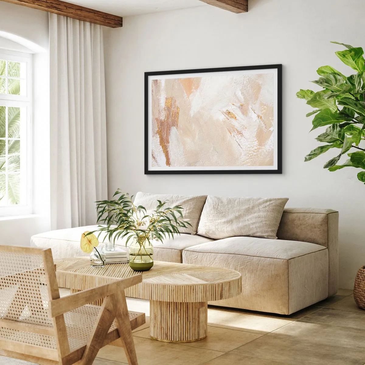 Plakát v černém rámu - Pastelová kompozice - 100x70 cm