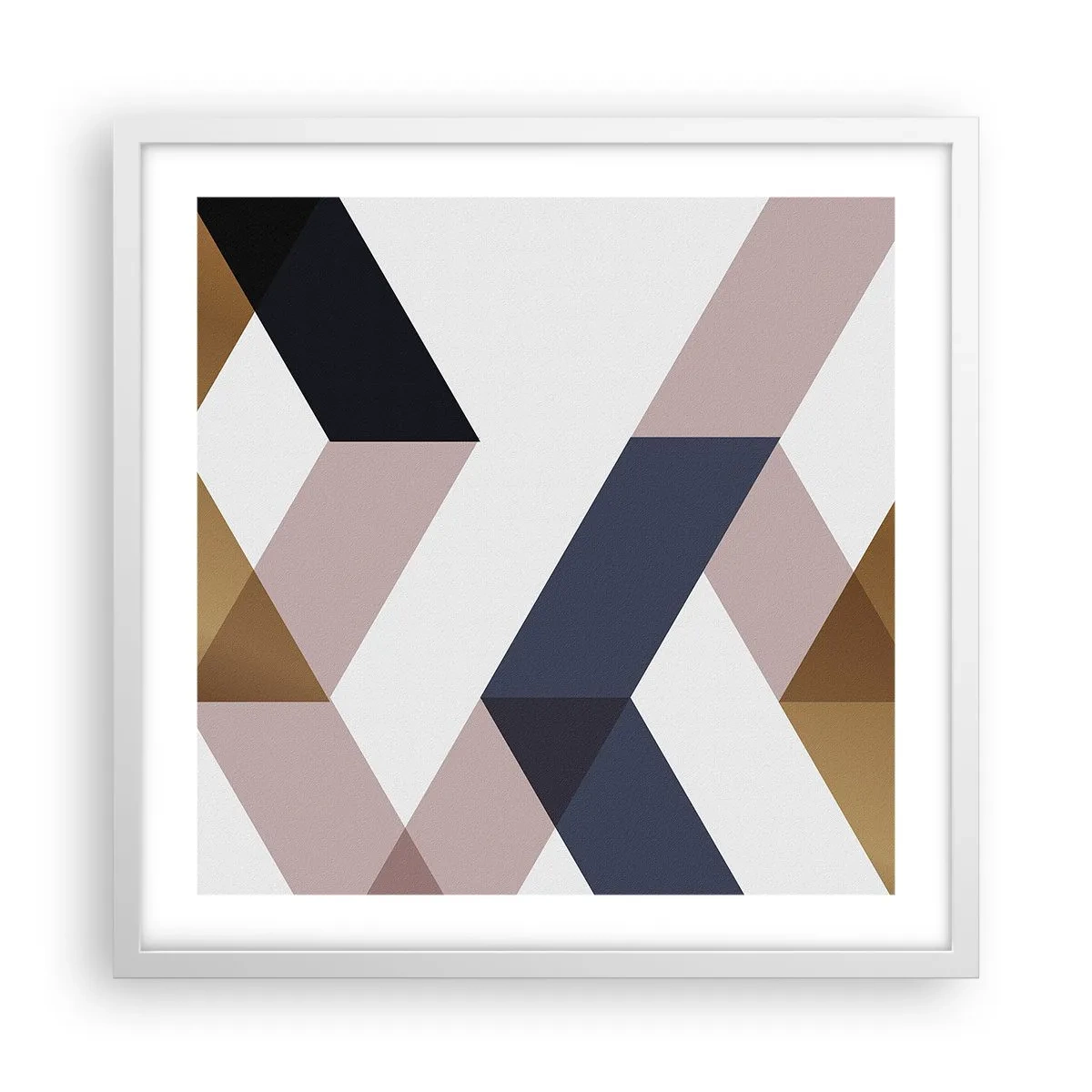 Plakát v bílém rámu - Roviny a úhly - 50x50 cm