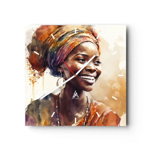 Nástěnné hodiny - Africká královna - 30x30 cm