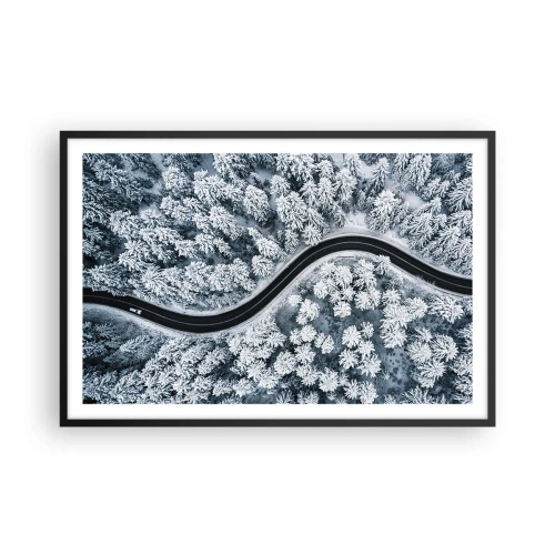 Plakát v černém rámu - Zimním lesem - 91x61 cm