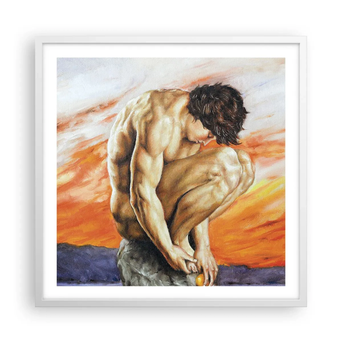 Plakát v bílém rámu - Ponořen do sebe - 60x60 cm