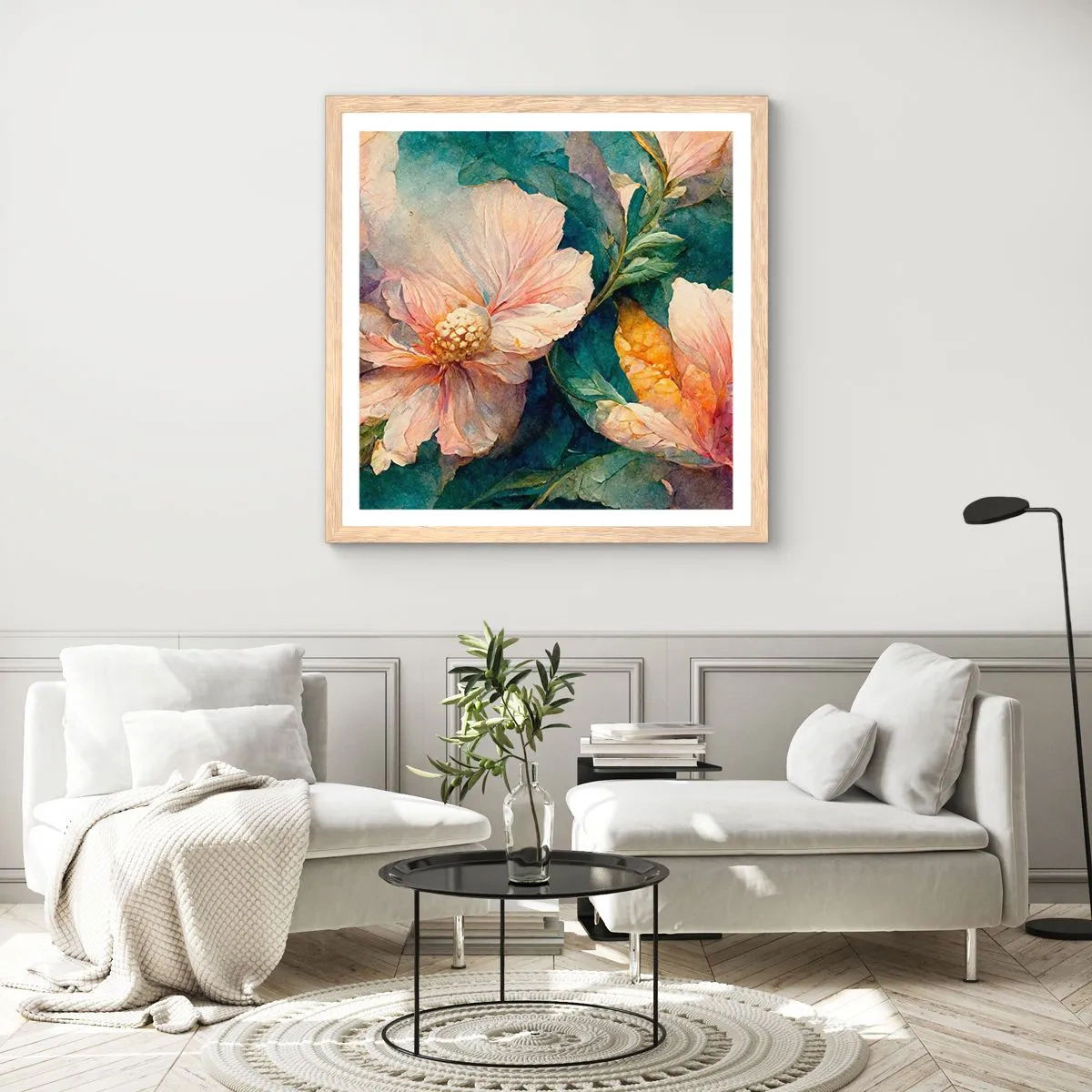 Plakát v rámu světlý dub - Čirá subtilnost - 60x60 cm