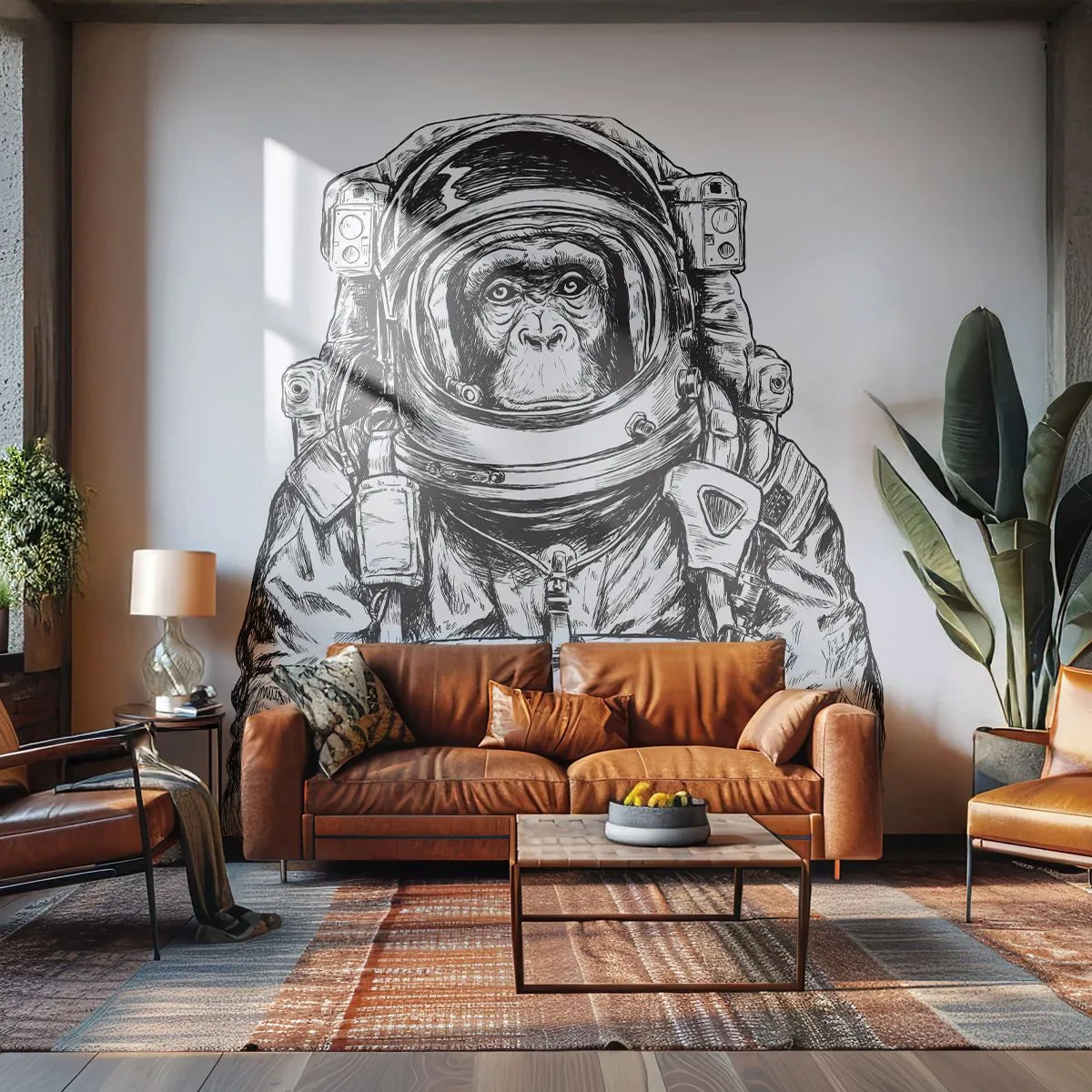 Fototapeta Samolepicí Deluxe Sticker - Alternativní vývoj - Abstrakce, Astronaut, Opice - 250x175 cm