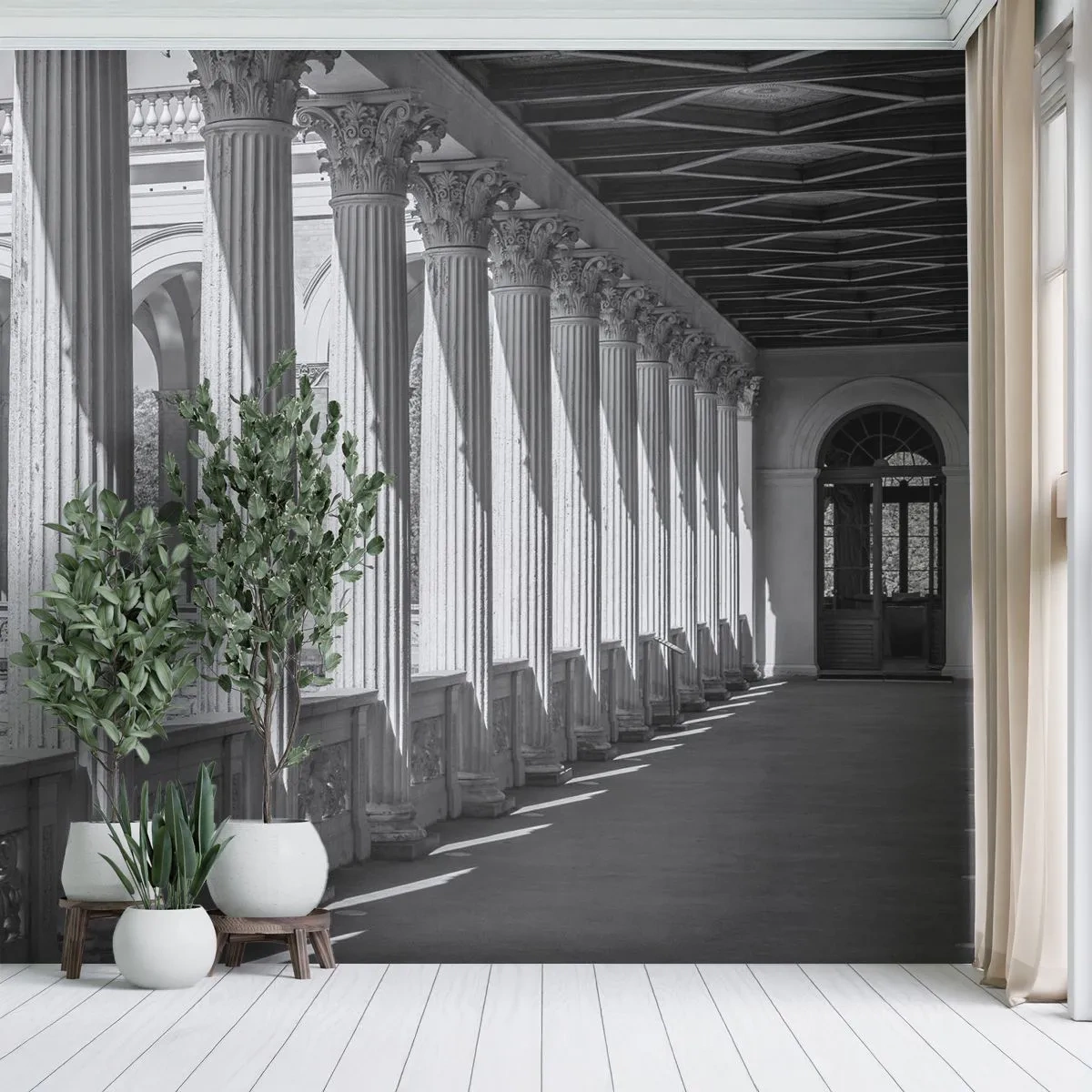 Fototapeta Premium Canvas - Slunná arkáda - Sloupce, Architektura, Klasický - 250x175 cm