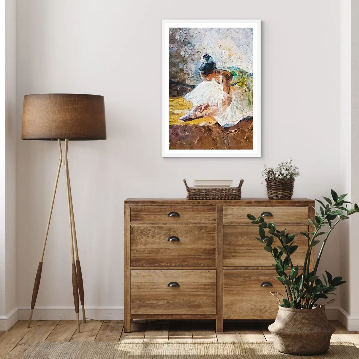 Plakát v bílém rámu - Z Degasova obrazu - 40x50 cm