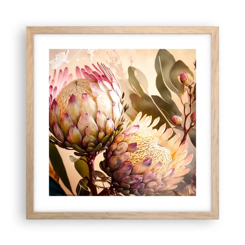 Plakát v rámu světlý dub - Něžně objaté - 40x40 cm