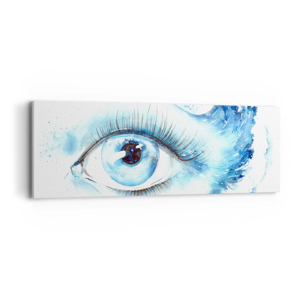 Obraz na plátně - Ponořit se do modři pohledu - 90x30 cm