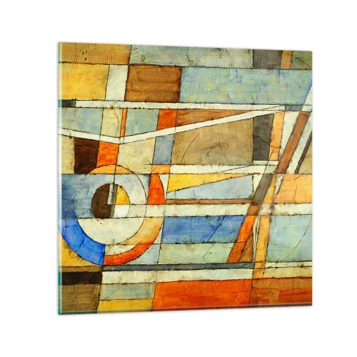 Obraz na skle - Kubismus na stavbě - 30x30 cm
