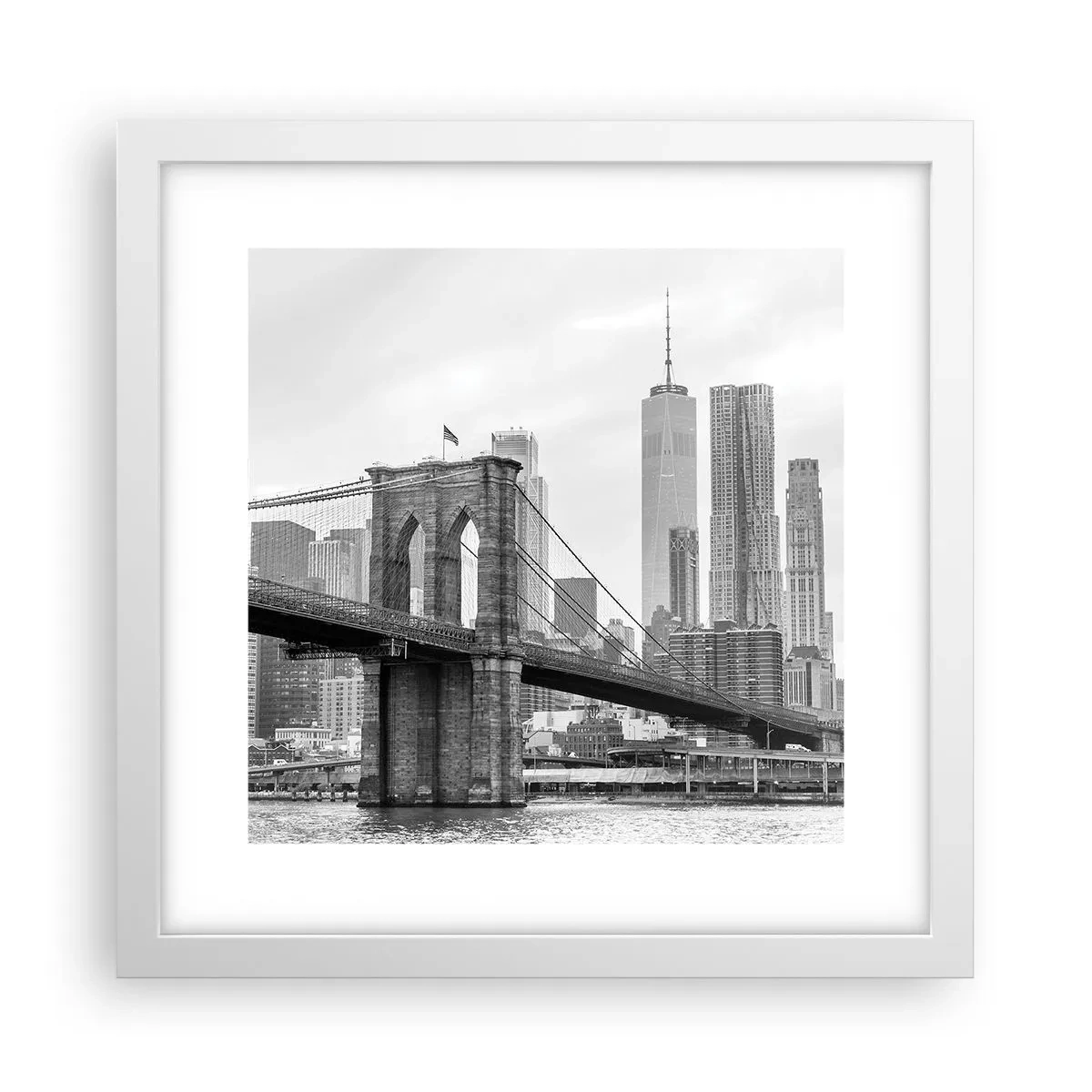 Plakát v bílém rámu - Newyorské zázraky - 30x30 cm