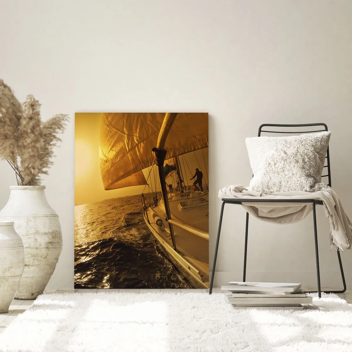 Obraz na skle - Zlatý večer po vícebarevném dni - 70x100 cm