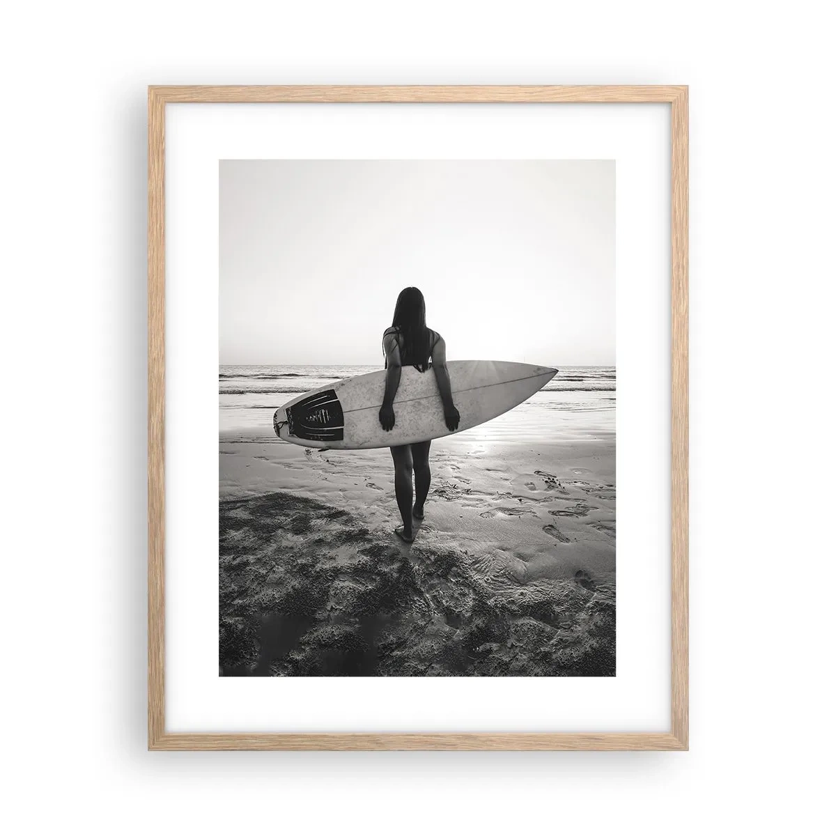 Plakát v rámu světlý dub - Dcera mořské vlny - 40x50 cm