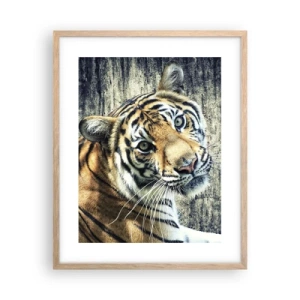 Plakát v rámu světlý dub - Portrét v pramenech světla - 40x50 cm