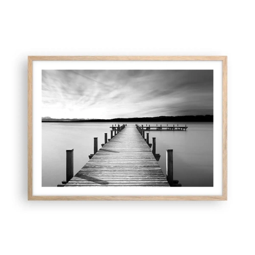 Plakát v rámu světlý dub - U napajedla – klidu - 70x50 cm