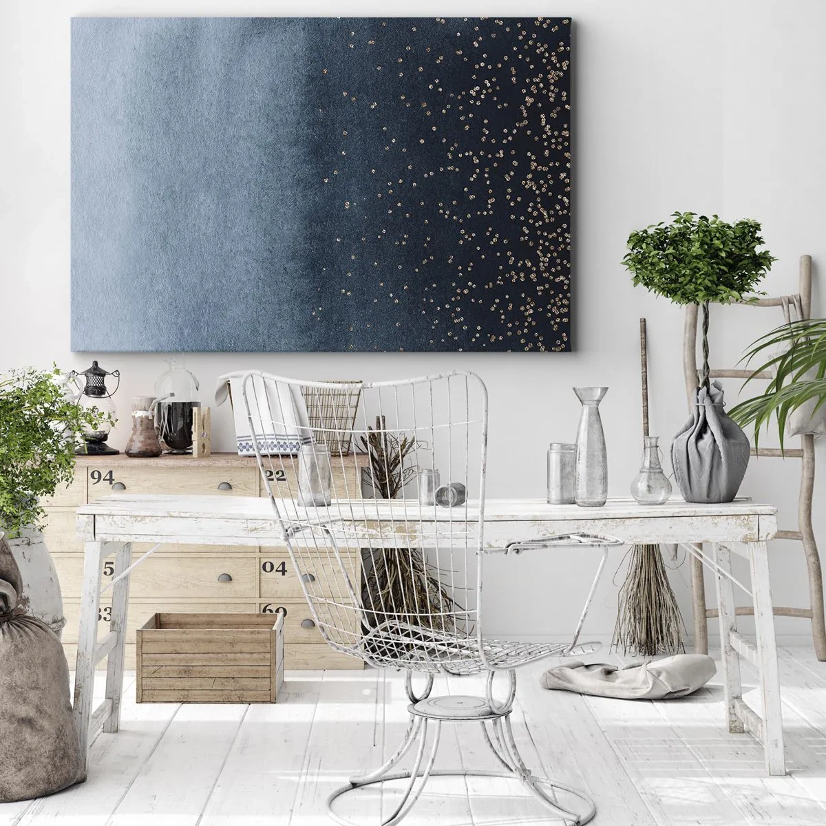 Obraz na plátně - Kompozice – modré fáze - 100x70 cm