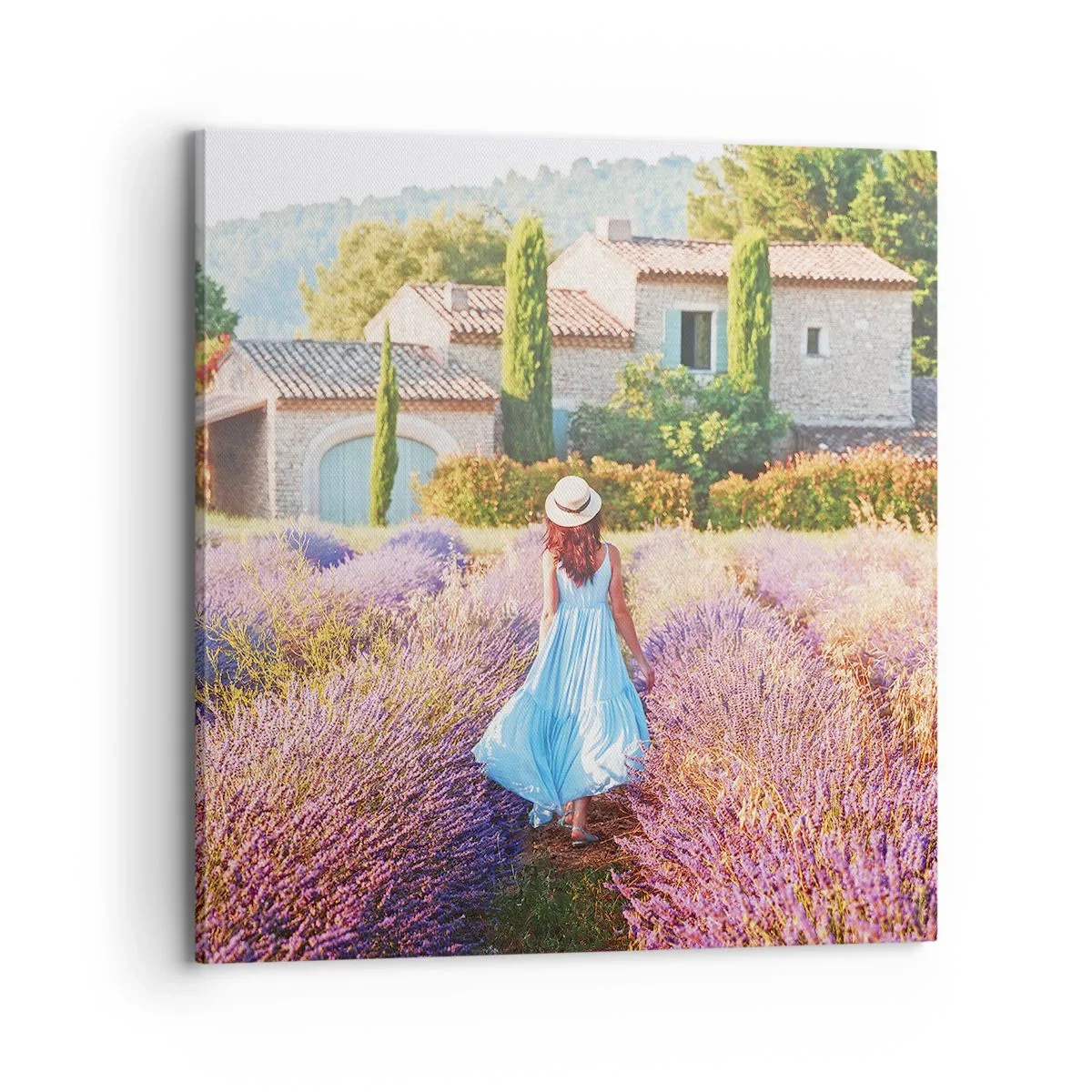 Obraz na plátně - Levandulová dívka - 70x70 cm