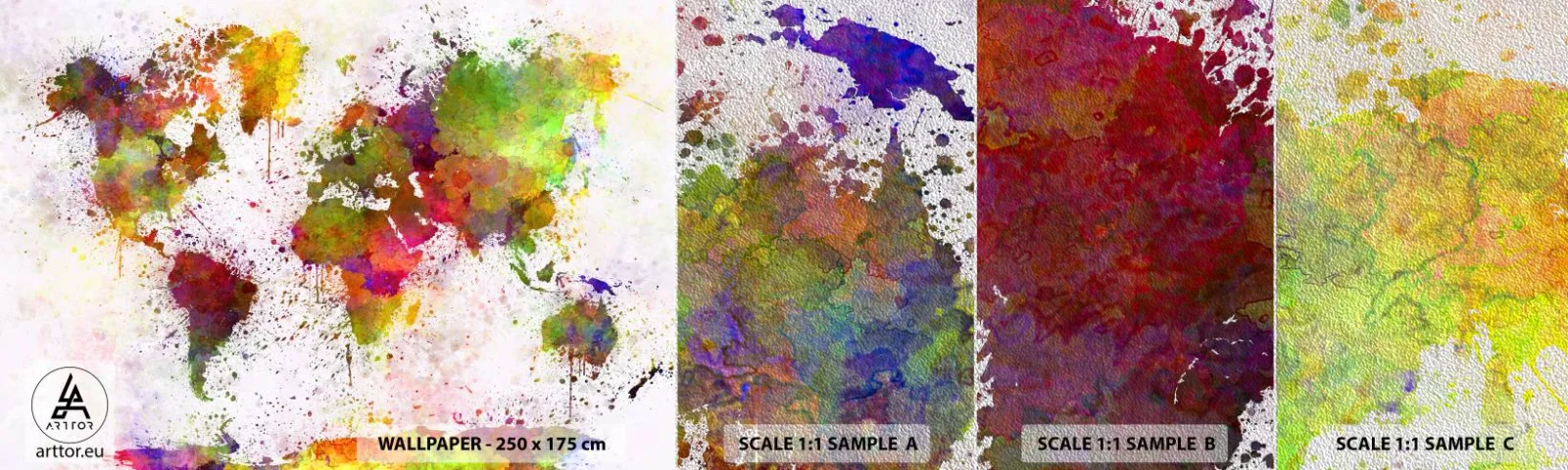 Vzor Fototapety Premium Sand - Přišlo to nějak samo - Mapa světa, Kontinenty, Kus - 100x30 cm