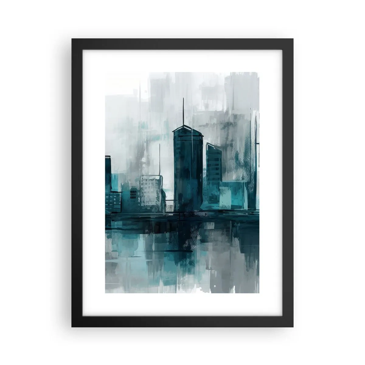 Plakát v černém rámu - Město v barvě deště - 30x40 cm