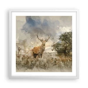 Plakát v bílém rámu - Důstojnost - síla - majestátnost - 50x50 cm