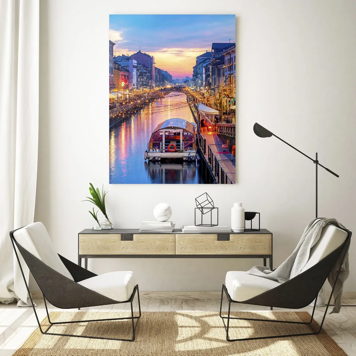 Obraz na skle - Večer plný světla a zábavy - 50x70 cm