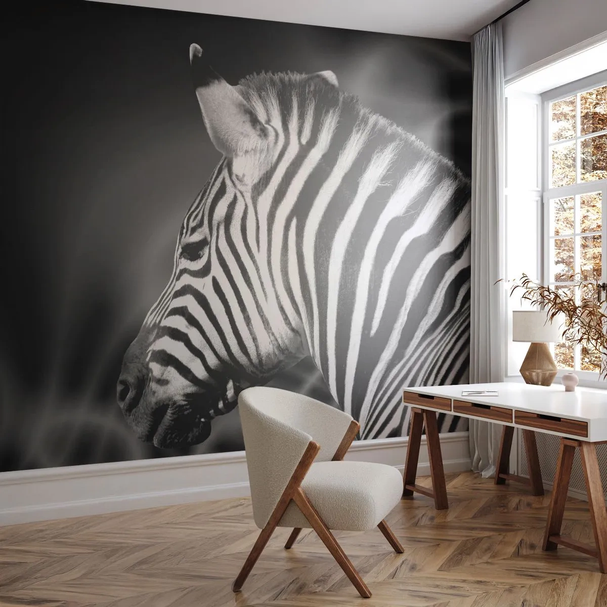 Fototapeta Samolepicí Deluxe Sticker - Bílé je bílé a černé je černé - Žebra, Černý a bílý, Zvířata - 250x175 cm