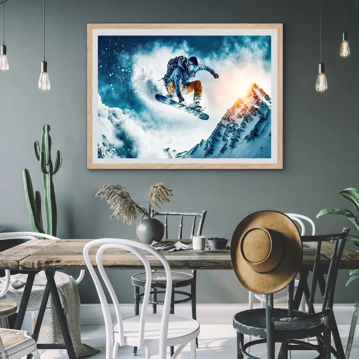 Plakát v rámu světlý dub - Extrémní emoce - 91x61 cm