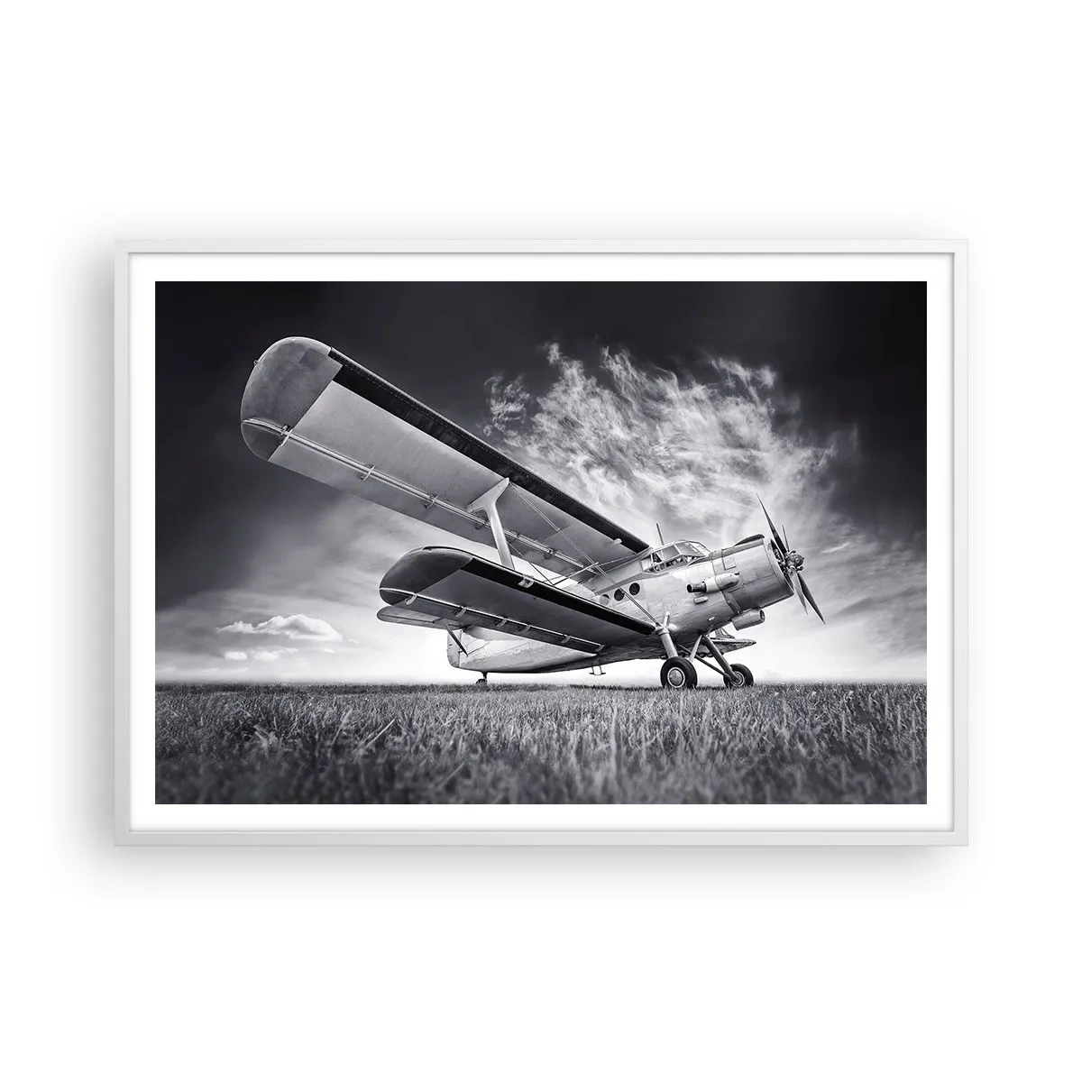 Plakát v bílém rámu - Okřídlený poutník - 100x70 cm