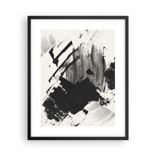 Plakát v černém rámu - Abstrakce – exprese černé - 40x50 cm
