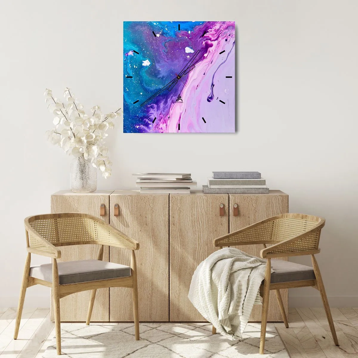 Nástěnné hodiny - Yin a yang - 40x40 cm