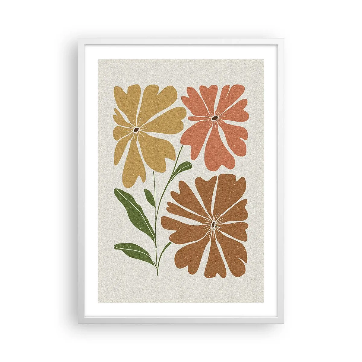 Plakát v bílém rámu - Příroda a geometrie - 50x70 cm