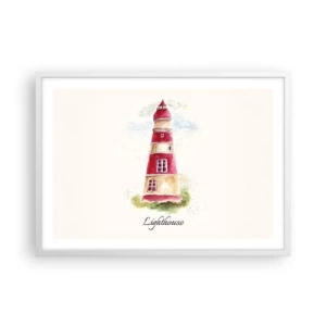 Plakát v bílém rámu - Tady je vždy počasí - 70x50 cm