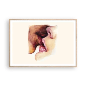 Plakát v rámu světlý dub - Jako noc a den, země a nebe - 100x70 cm