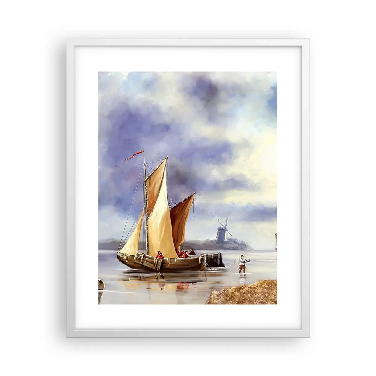 Plakát v bílém rámu - Návrat námořníků - 40x50 cm