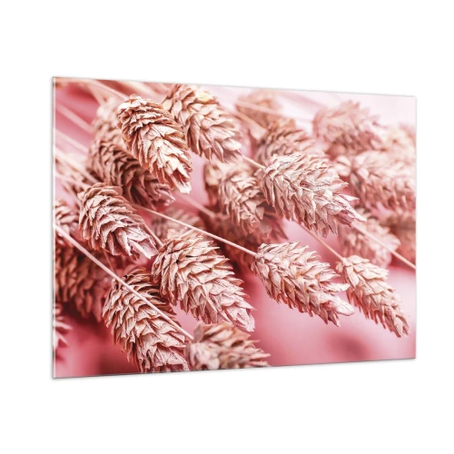 Obraz na skle - Květinová kaskáda v růžové - 100x70 cm