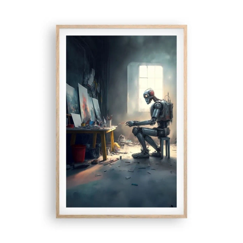 Plakát v rámu světlý dub - Akt stvoření - 61x91 cm