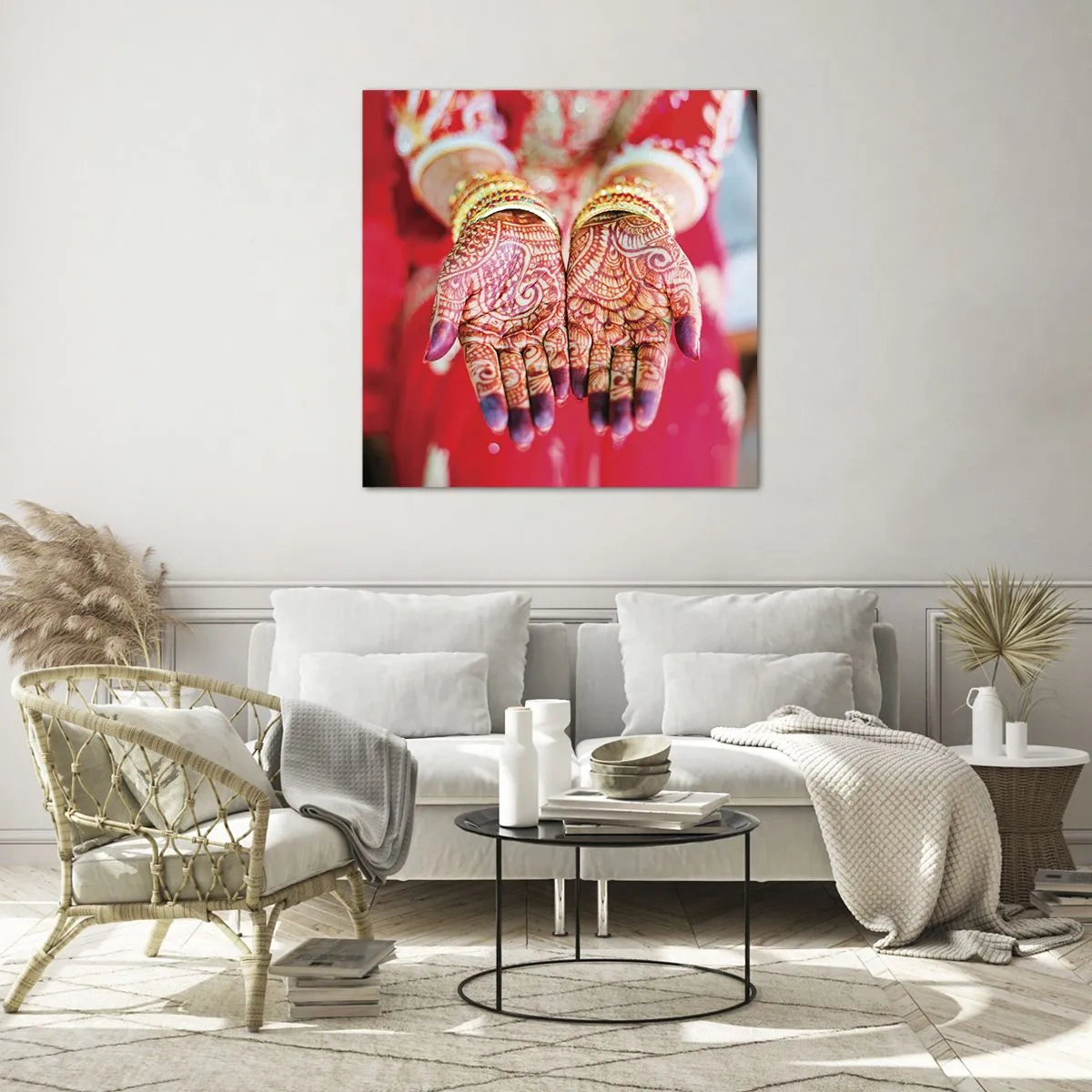 Obraz na skle - Připravená chytit štěstí - 70x70 cm