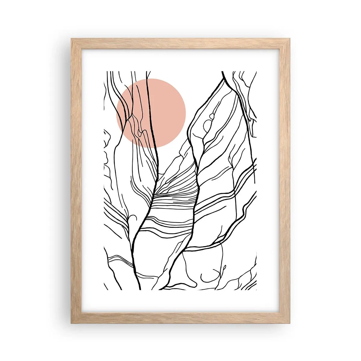 Plakát v rámu světlý dub - V síti větviček - 30x40 cm