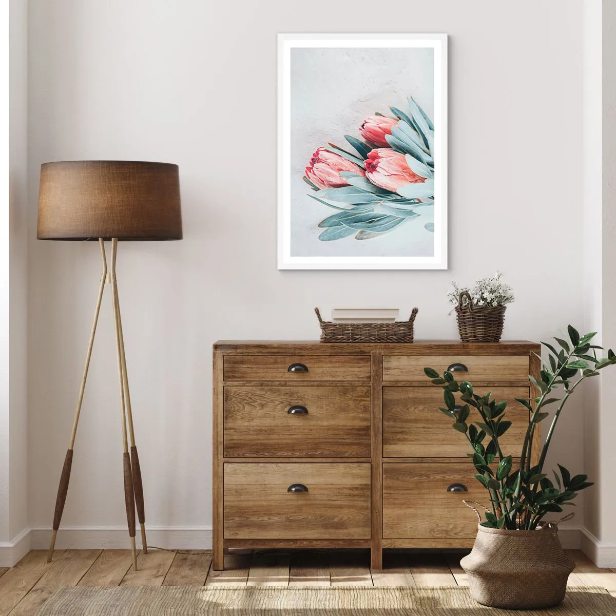 Plakát v bílém rámu - Zahanbené svou vlastní krásou - 70x100 cm