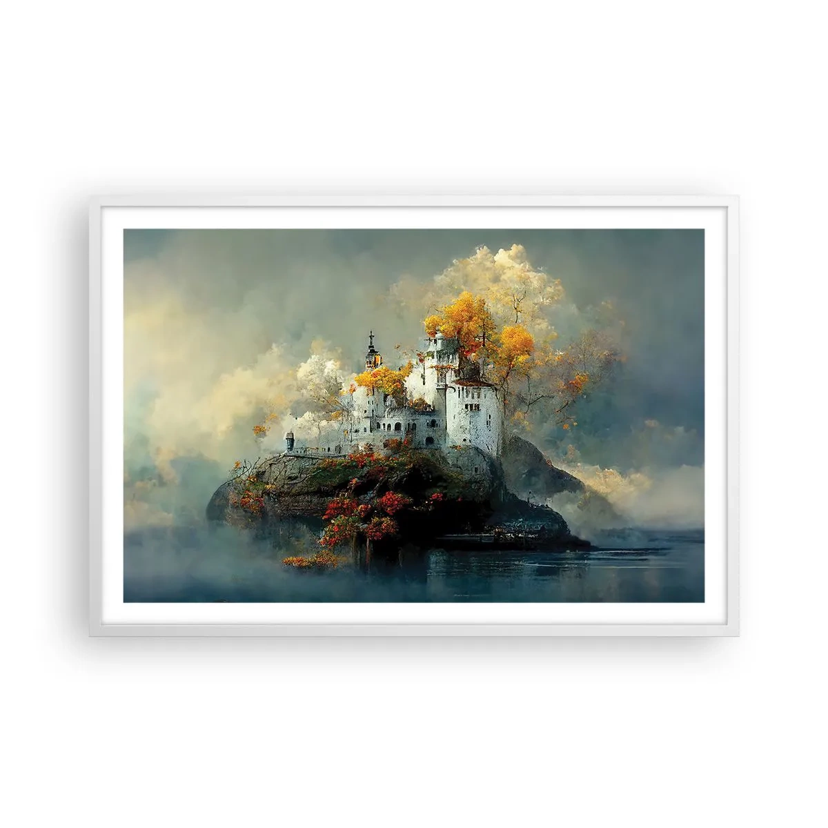 Plakát v bílém rámu - Začátek romantického příběhu - 91x61 cm