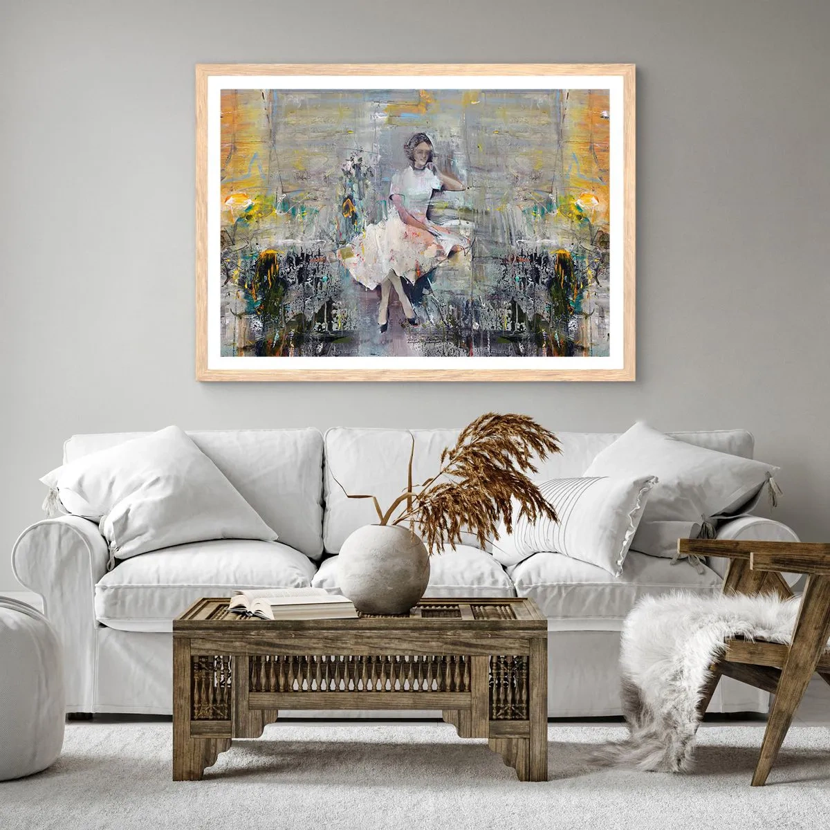 Plakát v rámu světlý dub - Klasická a moderní - 50x40 cm