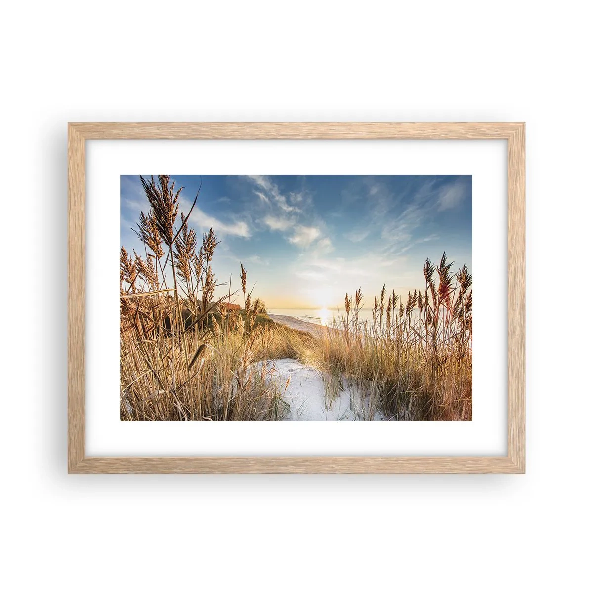 Plakát v rámu světlý dub - Severní pláž - 40x30 cm