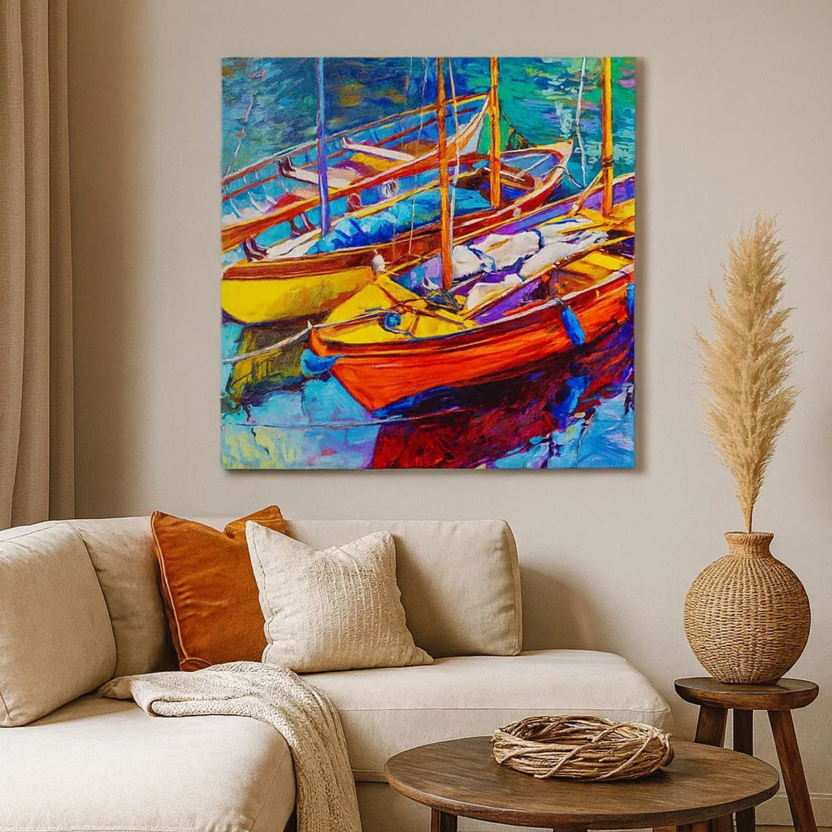 Obraz na plátně - Na vodě husté od barev - 30x30 cm