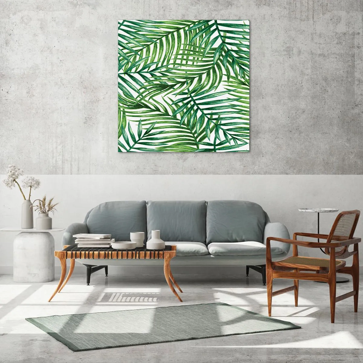 Obraz na skle - Pod zeleným baldachýnem - 50x50 cm