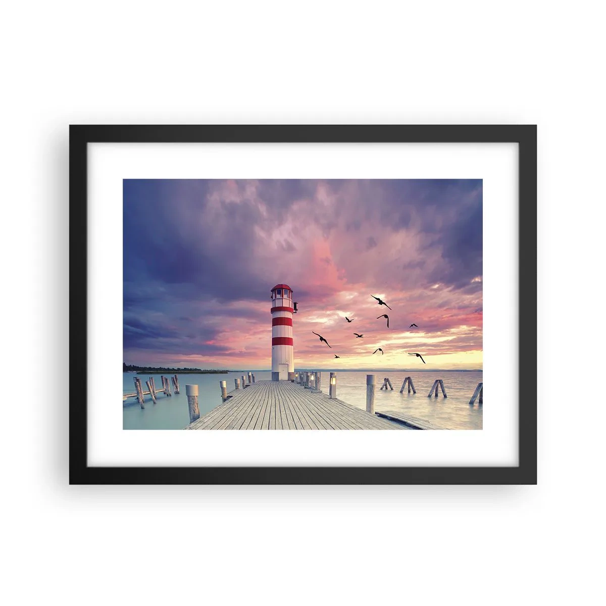 Plakát v černém rámu - Čas jít do přístavu - 40x30 cm