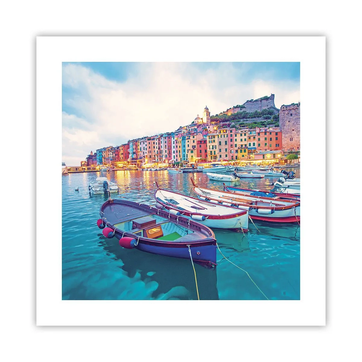 Plakát - Barevný večer v přístavu - 40x40 cm